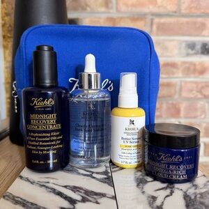 Kiehl’s Skincare Bundle – Midnight Recovery, Dark Spot, SPF + Cloud Cream